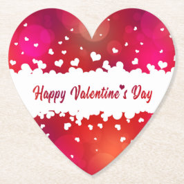 Posavasos De Papel Encantadora y feliz Día de San Valentín, Corazón, 