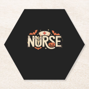 Posavasos De Papel Enfermera de Halloween camiseta clásica