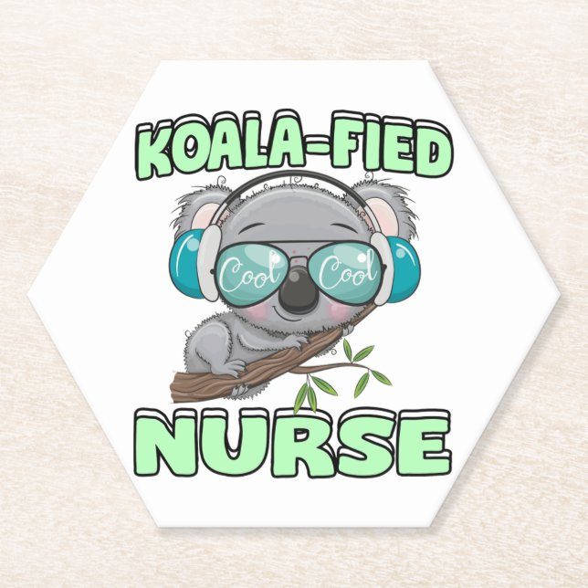 Posavasos De Papel Enfermera de Koala-fied (Anverso)