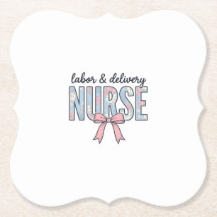 Posavasos De Papel Enfermera de Labor y Parto Lazo Floral Camiseta Vi