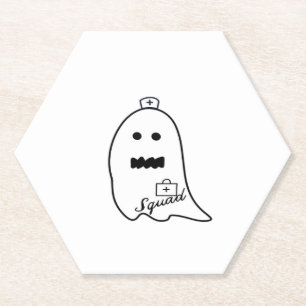 Posavasos De Papel Enfermera fantasma Halloween Halloween Hand Drake