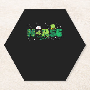 Posavasos De Papel Enfermera irlandesa Stethoscope Scrub St Patricks 