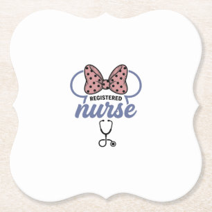 Posavasos De Papel Enfermera registrada Bow Stethoscope Gráfico Vinta