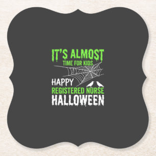 Posavasos De Papel Enfermera titulada Halloween telaraña y cuervo