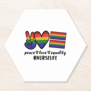 Posavasos De Papel Enfermería LGBT para la igualdad de amor por la pa