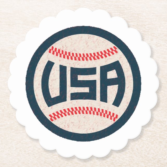 Posavasos De Papel Equipo de Béisbol de EE. UU. (Anverso)