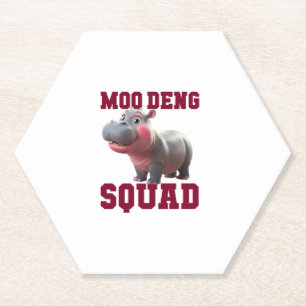 Posavasos De Papel Equipo de Hippo de MOO DENG SQUAD Chicas de la fie