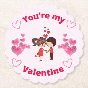 Posavasos De Papel Eres mi Valentine
