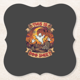 Posavasos De Papel Es Boo Sheet Halloween Fantasma Cementerio Calabaz