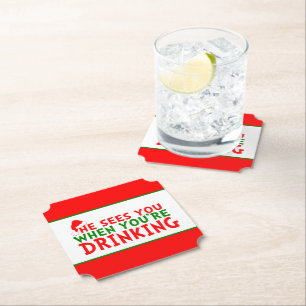 Posavasos De Papel Es gracioso que te vea cuando tomas Navidades