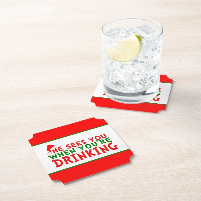 Posavasos De Papel Es gracioso que te vea cuando tomas Navidades (In situ)