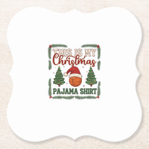 Posavasos De Papel Es Navidad Pijama Baloncesto Santa Sombrero Árbole