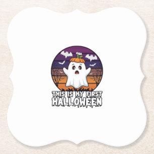 Posavasos De Papel Es Primer Fantasma de Halloween Calabaza Sombrero 