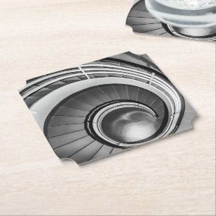 Posavasos De Papel Escalera circular BW