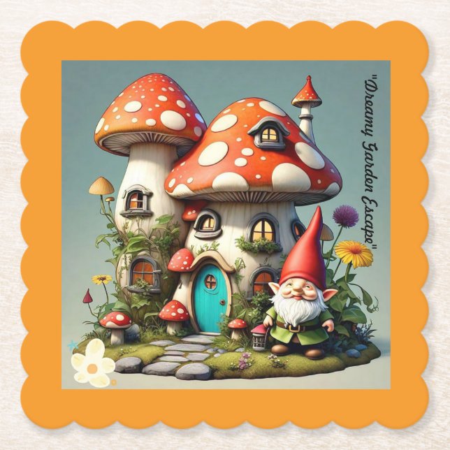 Posavasos De Papel "Escape capado de los jardines caprichosos" (Anverso)