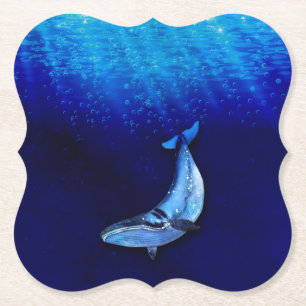 Posavasos De Papel Escena De Movimiento Vertical De Ballena Hacia Aba