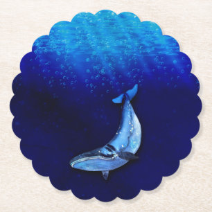 Posavasos De Papel Escena De Movimiento Vertical De Ballena Hacia Aba