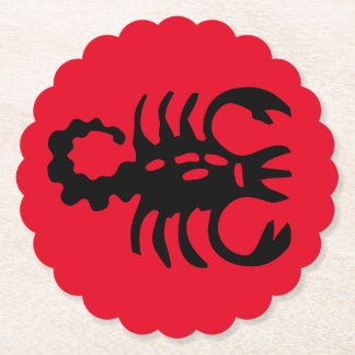 Posavasos De Papel Escorpión negro sobre diseño de aguijón rojo Escor