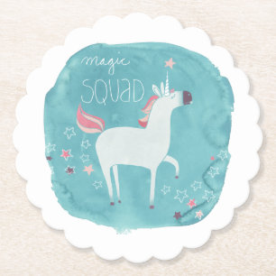 Posavasos De Papel Escuadrón mágico de unicornio