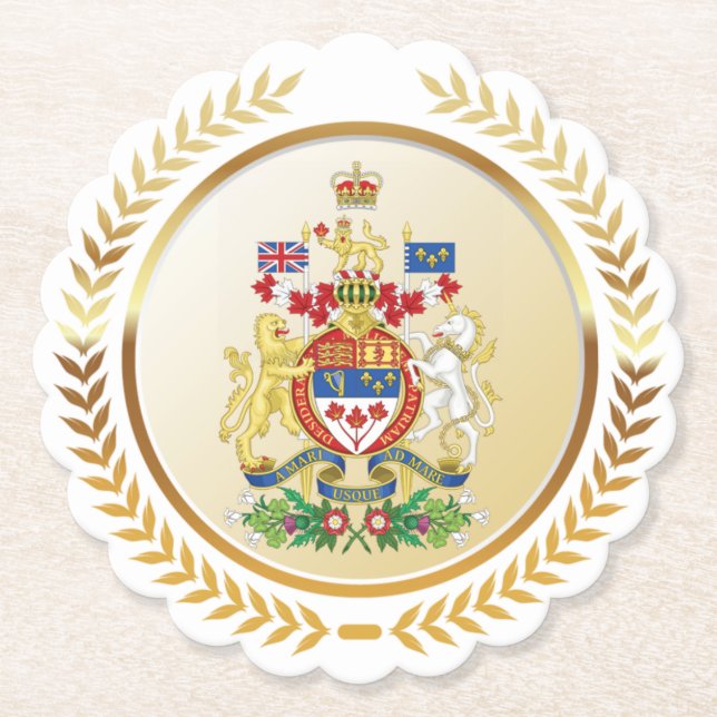 Posavasos De Papel Escudo de armas del Canadá (Anverso)