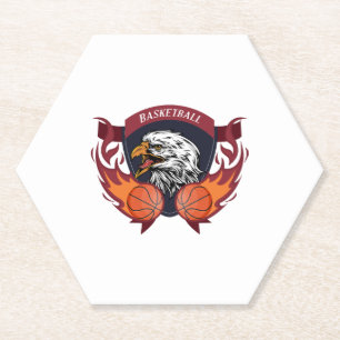 Posavasos De Papel Escudo de baloncesto Eagle Flame