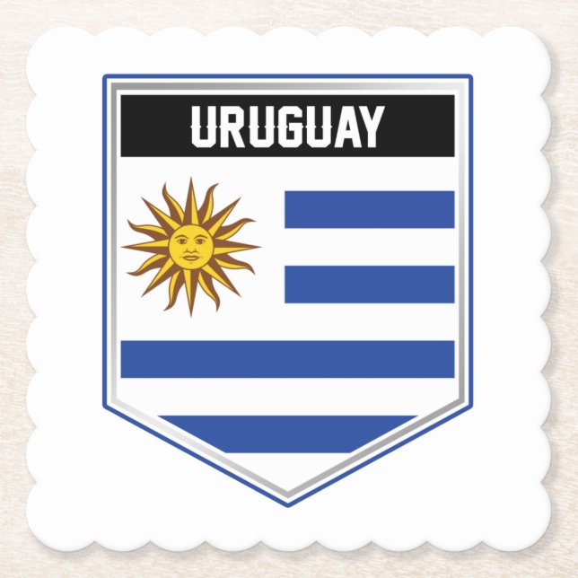 Posavasos De Papel Escudo de Bandera de Uruguay (Anverso)
