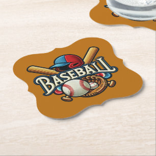 Posavasos De Papel Esencias clásicas de béisbol / Elegante leyenda re