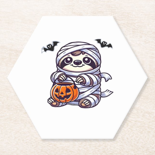 Posavasos De Papel Eslogan Halloween Mamis Niños Mujeres Hombres Clás (Anverso)