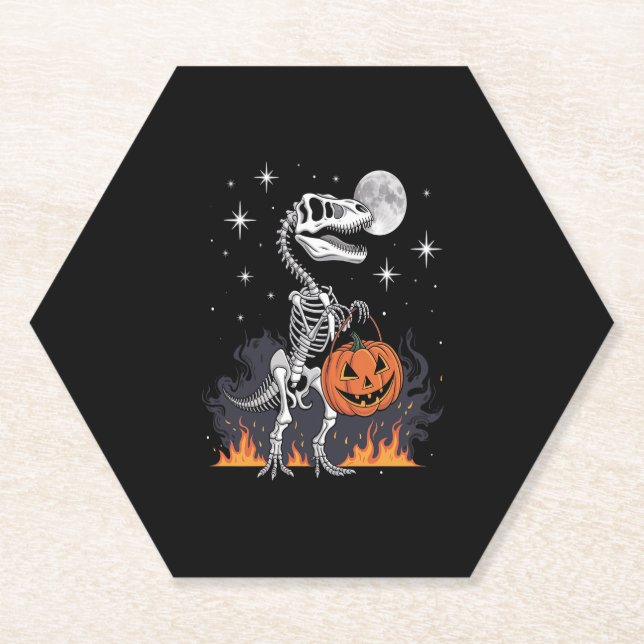 Posavasos De Papel Espectacular Dinosaurio Saurus Halloween (Anverso)