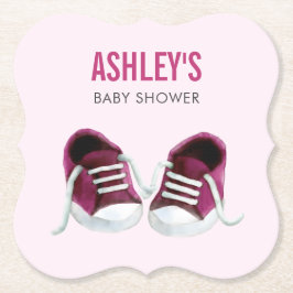 Posavasos De Papel Espectro Rosado Baby Shower Coaster, Papelera