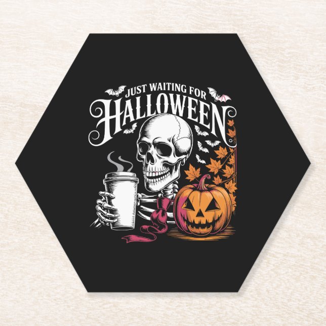 Posavasos De Papel Esperando Halloween (Anverso)