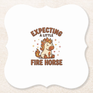 Posavasos De Papel Esperando un pequeño caballo de fuego camiseta vin