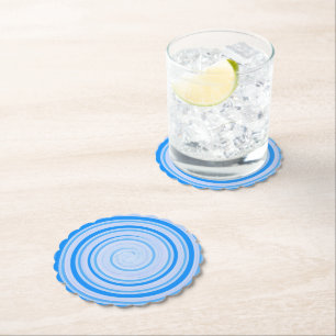 Posavasos De Papel Espiral blanca y azul