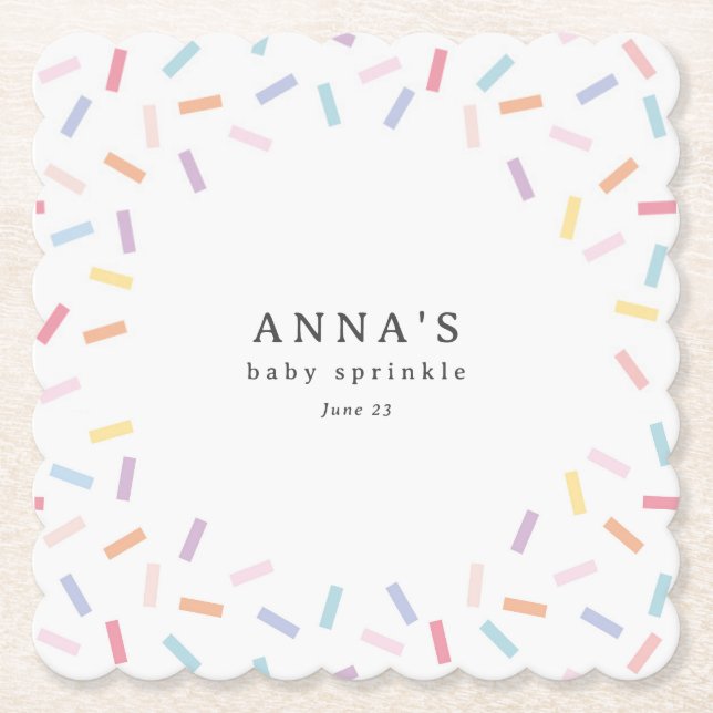 Posavasos De Papel Espolvorear la rociada del bebé (Anverso)