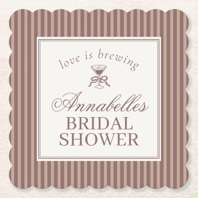 Posavasos De Papel Espresso Martini Love Brewing Coffee Bridal Shower (Anverso)