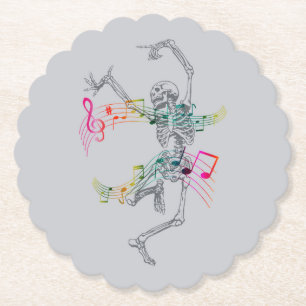 Posavasos De Papel esqueleto bailarín
