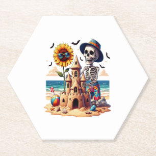 Posavasos De Papel Esqueleto de Guay en la playa