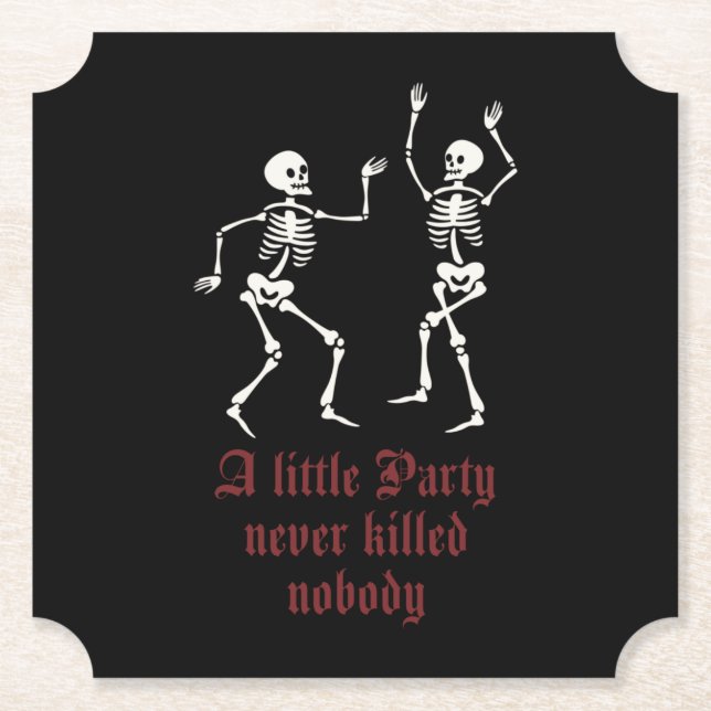 Posavasos De Papel Esqueletos contemporáneos de Halloween (Anverso)