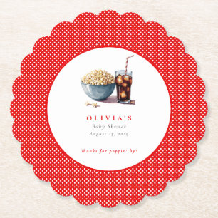 Posavasos De Papel Está a punto de pop Popcorn Soda Baby Shower