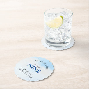 Posavasos De Papel Está en la nube 9 Decoración de ducha de novia Dre