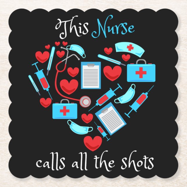 Posavasos De Papel Esta enfermera llama a todos los disparos (Anverso)