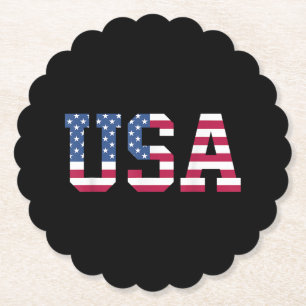 Posavasos De Papel Estados Unidos Bandera Americana Patriótica Rojo E