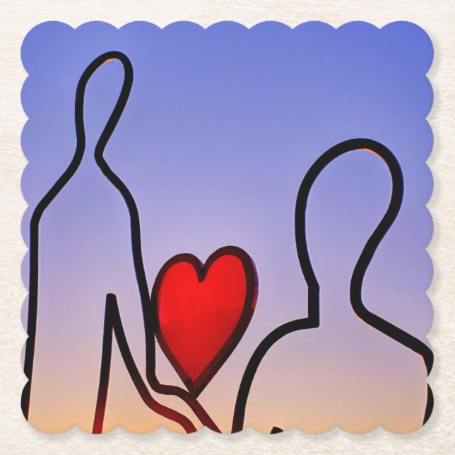 Posavasos De Papel Estatua del amor (Anverso)