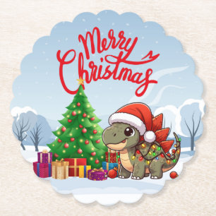 Posavasos De Papel Estegosauro de Navidades infantiles curas/extravag