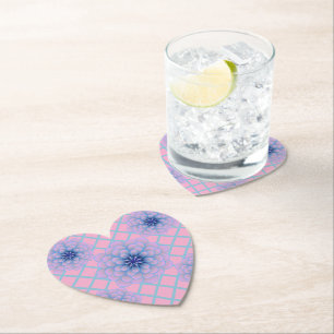 Posavasos De Papel Estética de Patrón Floral Morado Azul Pastel Sin C