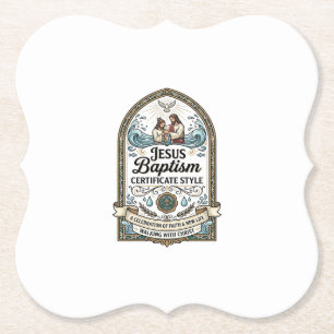 Posavasos De Papel Estilo de Certificado de Bautismo de Jesús Certifi