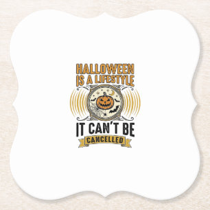 Posavasos De Papel Estilo de vida de Halloween Tipografía de calabaza