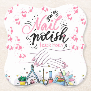 Posavasos De Papel estilo decorativo de salón de uñas