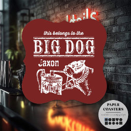 Posavasos De Papel Esto pertenece al Big Dog personalizado