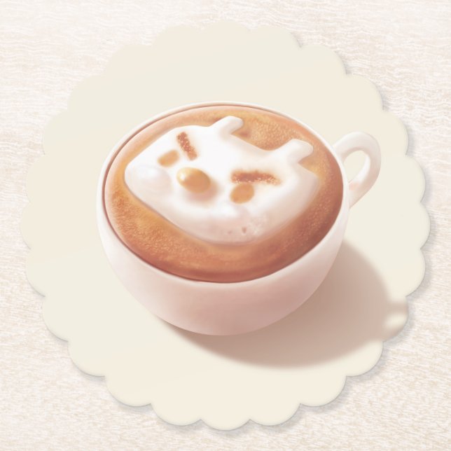 Posavasos De Papel Estoy espumando con sentimientos - arte del café (Anverso)